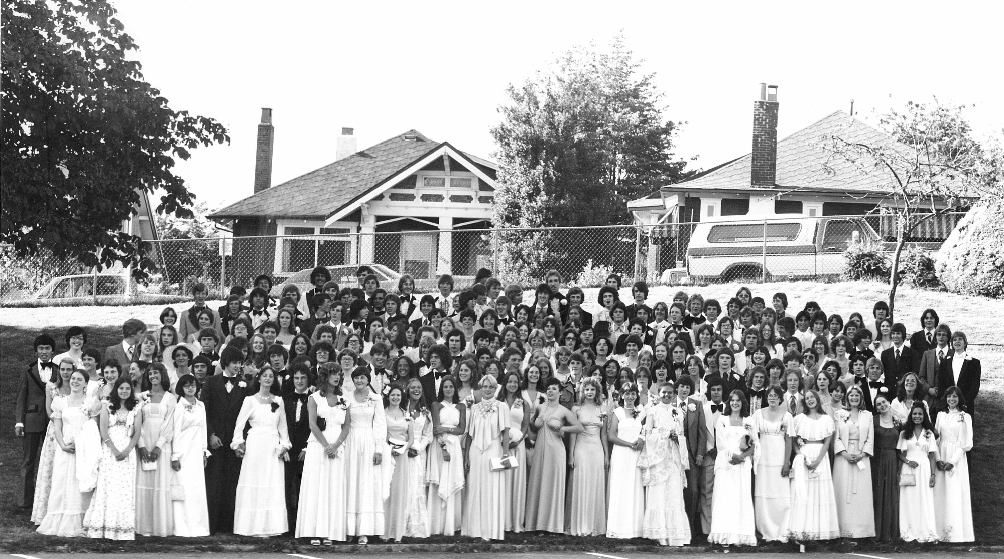 Point Grey Secondary Class of 1977 graduation group photo